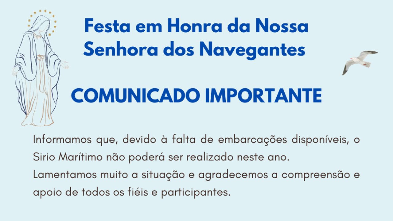 Cancelamento do Sirio Marítimo do ano de 2025
